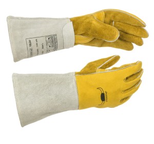 Svářečské rukavice vel. XXL se zesílenou dlaní z rubové štípané hovězí usně STEERSOtuff ®  Weldas